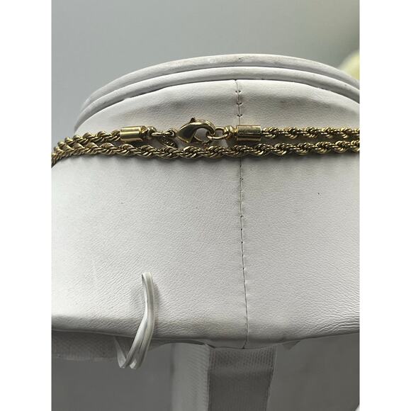 Avon Vintage Gold Tone Rope Chain Red Strawberry Golden Seeds Pendant Necklace - Picture 12 of 13